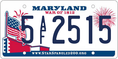 MD license plate 5AF2515