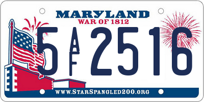 MD license plate 5AF2516