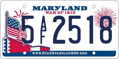 MD license plate 5AF2518