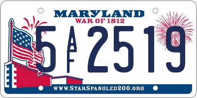 MD license plate 5AF2519