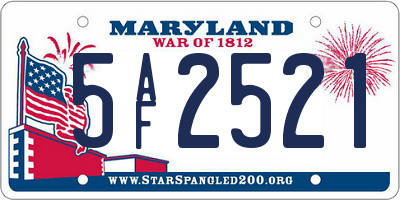 MD license plate 5AF2521