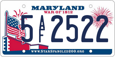 MD license plate 5AF2522