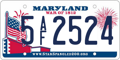MD license plate 5AF2524