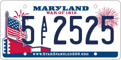 MD license plate 5AF2525