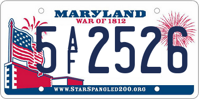 MD license plate 5AF2526