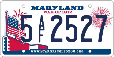 MD license plate 5AF2527