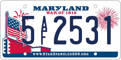 MD license plate 5AF2531