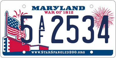 MD license plate 5AF2534