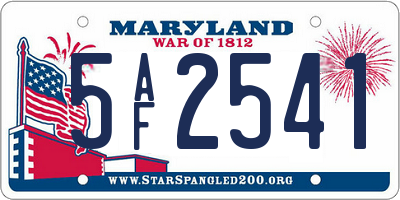 MD license plate 5AF2541