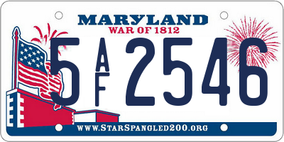 MD license plate 5AF2546