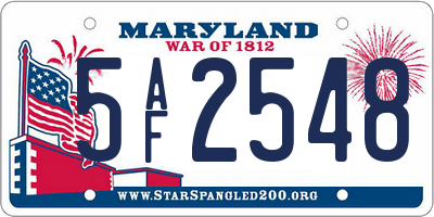 MD license plate 5AF2548