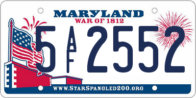 MD license plate 5AF2552