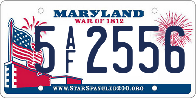 MD license plate 5AF2556