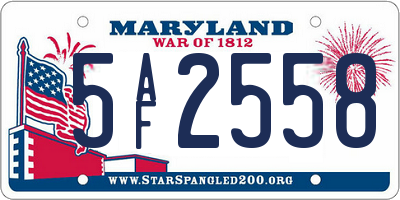 MD license plate 5AF2558