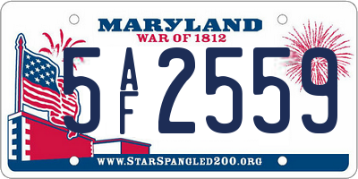MD license plate 5AF2559