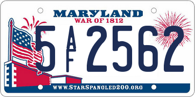 MD license plate 5AF2562