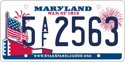 MD license plate 5AF2563