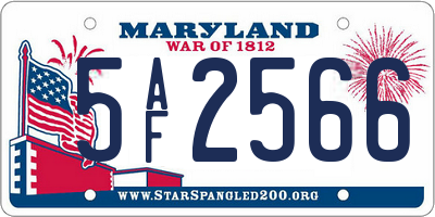 MD license plate 5AF2566