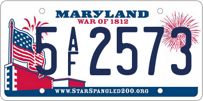 MD license plate 5AF2573