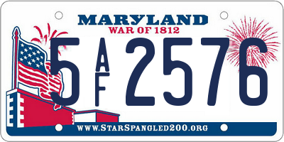 MD license plate 5AF2576