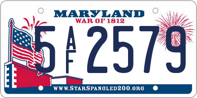 MD license plate 5AF2579