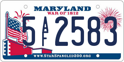 MD license plate 5AF2583