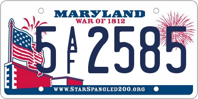MD license plate 5AF2585