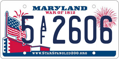 MD license plate 5AF2606