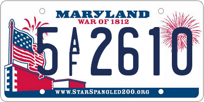 MD license plate 5AF2610