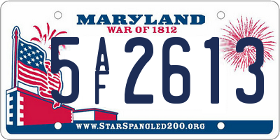 MD license plate 5AF2613