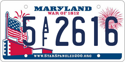 MD license plate 5AF2616