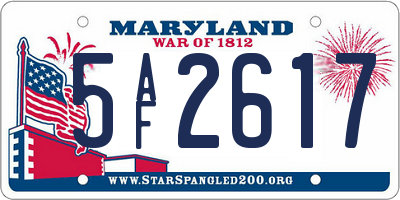 MD license plate 5AF2617