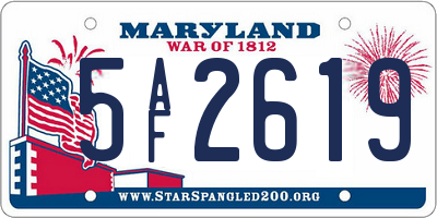 MD license plate 5AF2619
