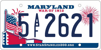 MD license plate 5AF2621