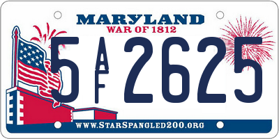 MD license plate 5AF2625