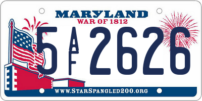 MD license plate 5AF2626