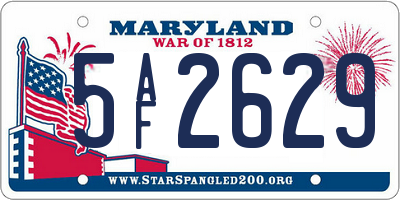 MD license plate 5AF2629
