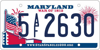 MD license plate 5AF2630