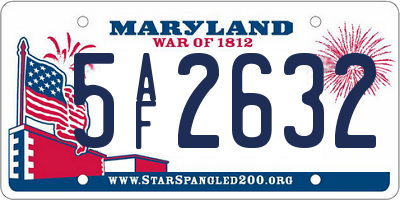 MD license plate 5AF2632