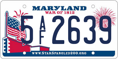 MD license plate 5AF2639