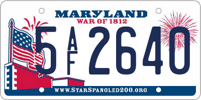 MD license plate 5AF2640