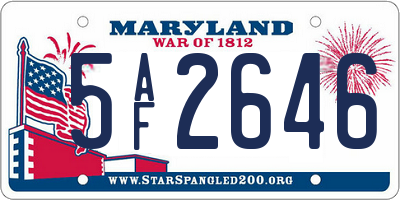 MD license plate 5AF2646