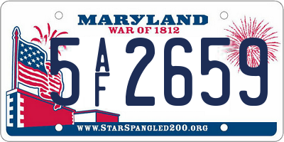 MD license plate 5AF2659
