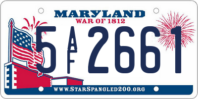 MD license plate 5AF2661