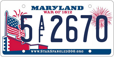 MD license plate 5AF2670