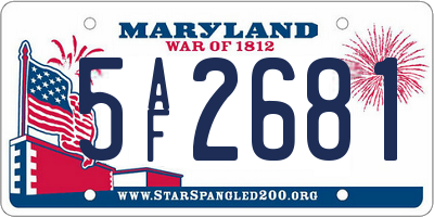 MD license plate 5AF2681