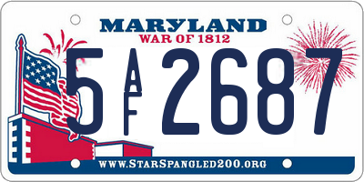 MD license plate 5AF2687