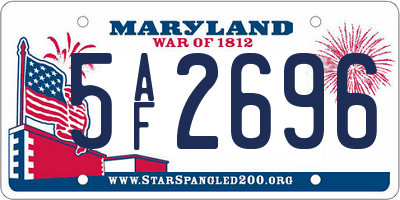 MD license plate 5AF2696