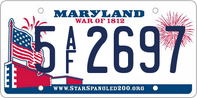 MD license plate 5AF2697