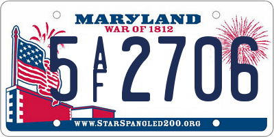 MD license plate 5AF2706